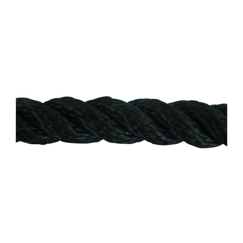 Corde Polyester Noire 3 torons (vendue au mètre)